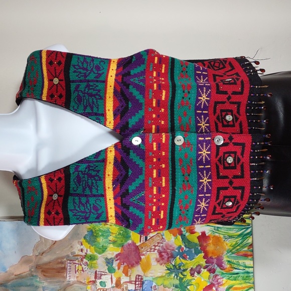 Carole Little Sport Petite Sweaters - Vintage Carole Little Sport Petite Embellished Sweater Vest